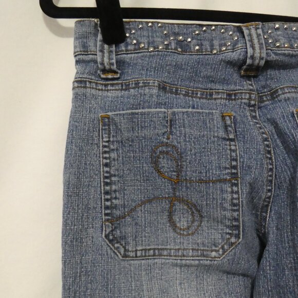 LONDON BLUES - Petites | 4P | Bootcut Jeans | Studded Waist | *Missing Button - Picture 9 of 16